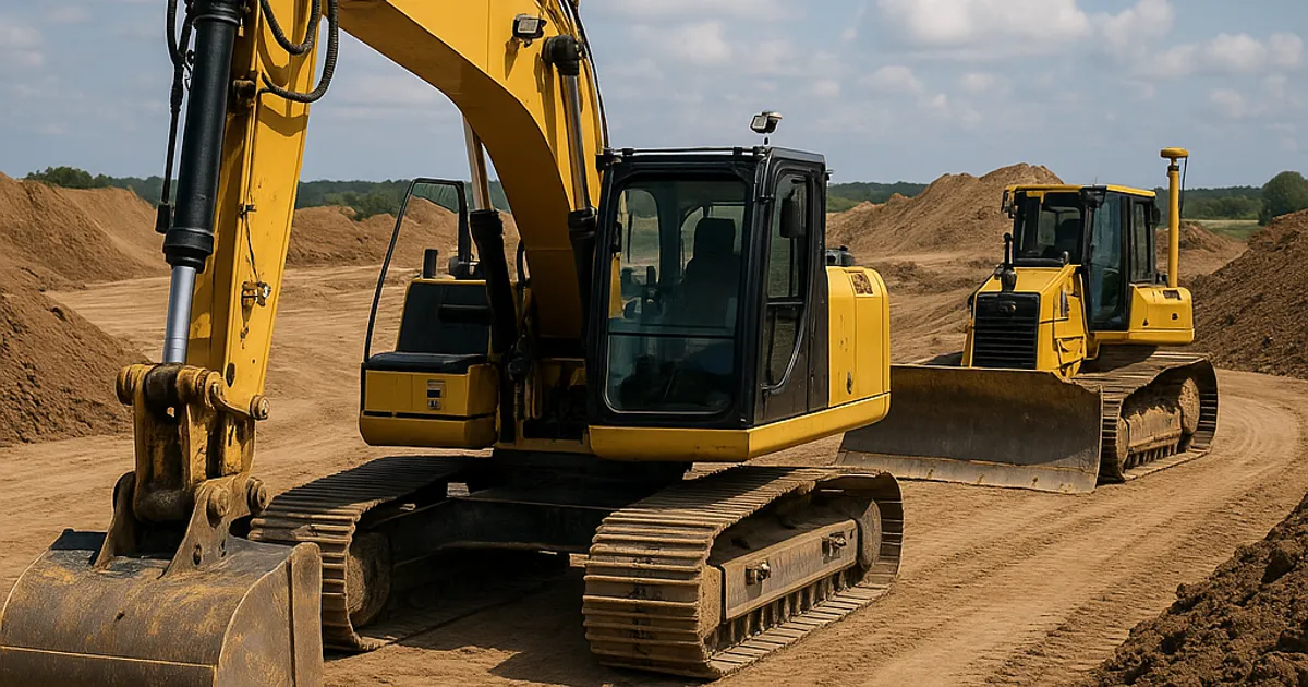 GPS Machine Control on Excavators and Dozers in 2026 - DirtMatch blog hero image about earthwork and construction
